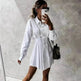 Women's Solid Color Shirt Collar Dress - EX-STOCK Canada