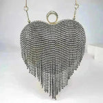 Women's Tassel Heart Shape Inlaid Diamond Handbag - EX-STOCK CANADA