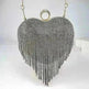 Women's Tassel Heart Shape Inlaid Diamond Handbag - EX-STOCK CANADA