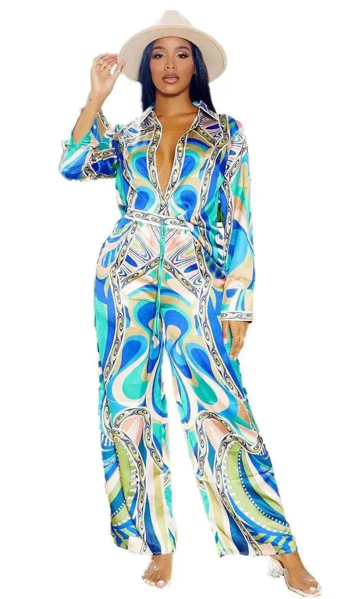 Women's Two-Piece suit Summer Set with Fashion Prints - EX-STOCK Canada