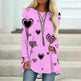 Women's Valentine's Day Love Print Long Sleeve T-shirt - EX-STOCK CANADA