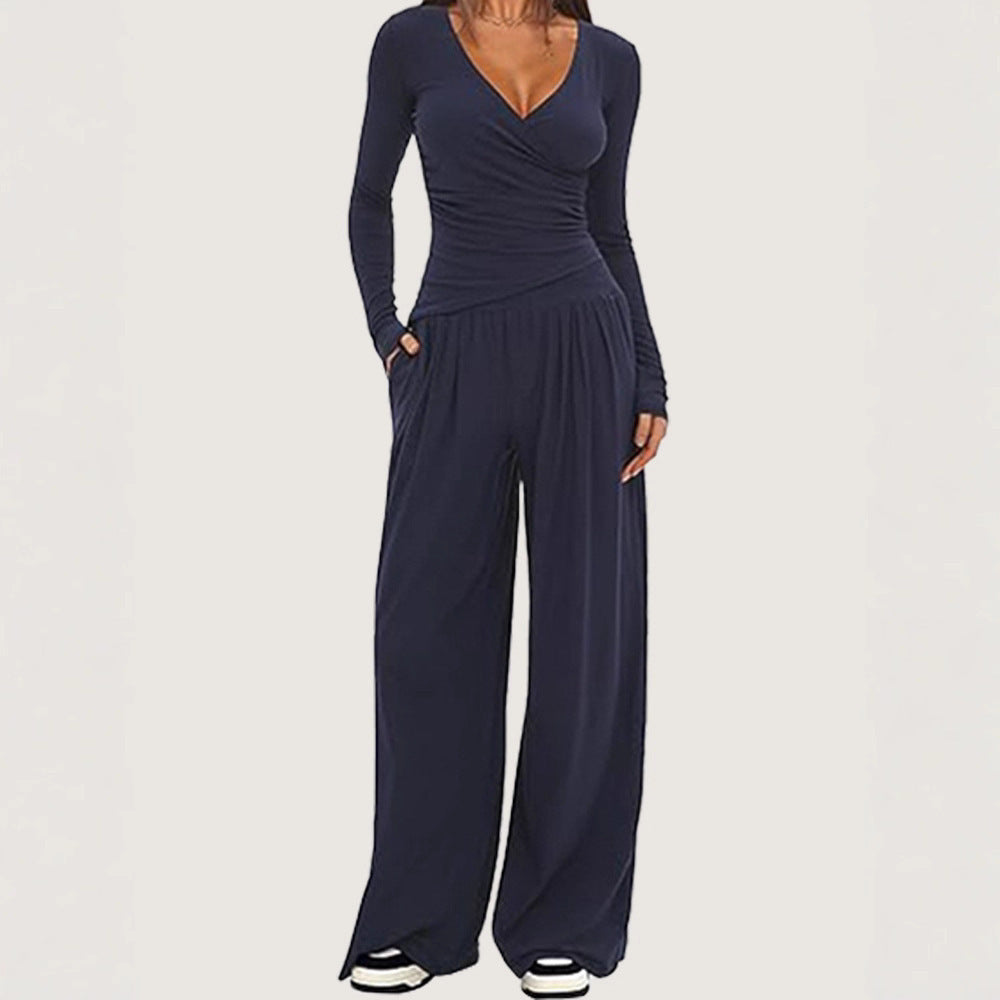 Women's Wide-leg Pants Long-sleeved Sportswear Suit EX-STOCK Canada 