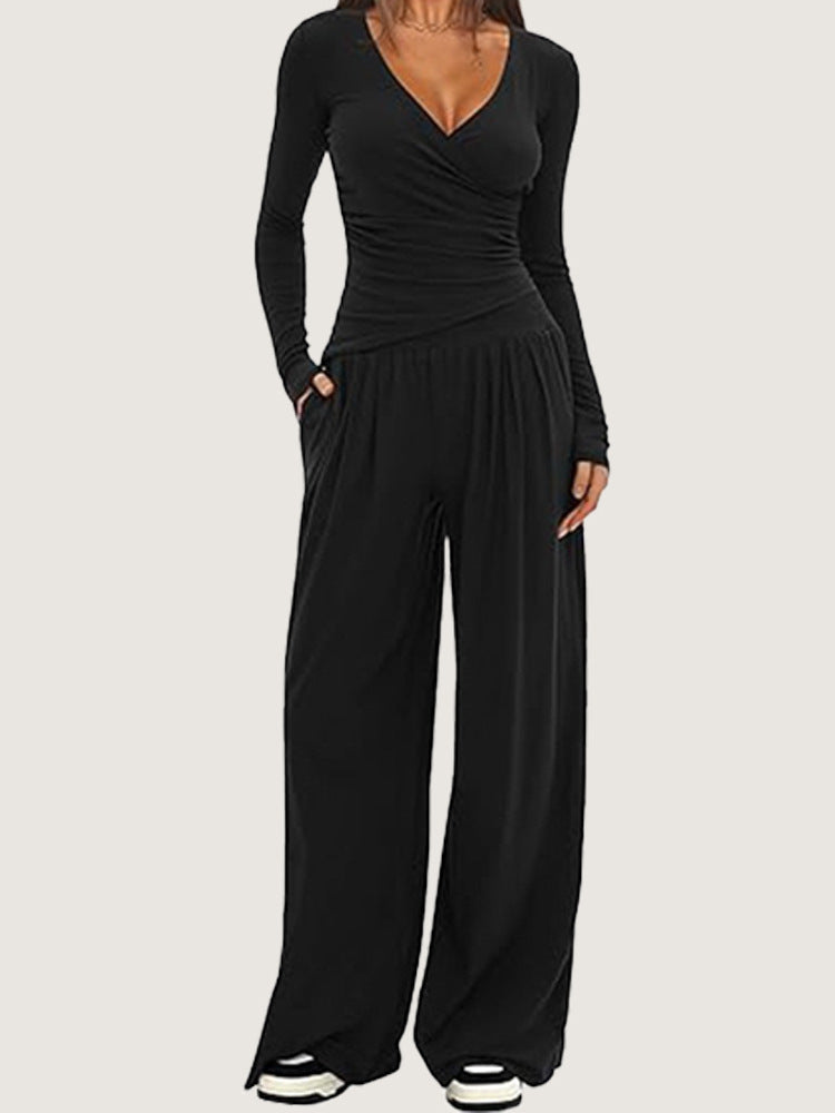 Women's Wide-leg Pants Long-sleeved Sportswear Suit EX-STOCK Canada 