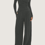 Women's Wide-leg Pants Long-sleeved Sportswear Suit EX-STOCK Canada 