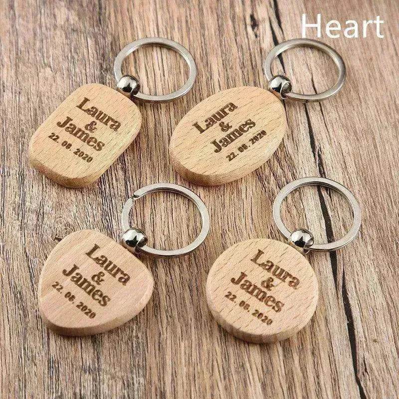 Wooden Engraved Lettering Name Pendant Keychain - EX-STOCK Canada