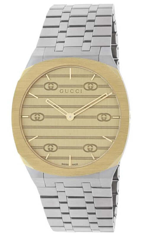 Orologio GUCCI 'GUCCI 25H' in Acciaio e Placcatura in Oro 18k YA163403 - EX-STOCK Canada