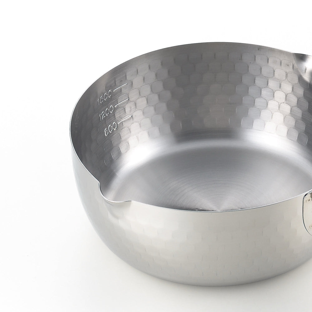 Yoshikawa Yukihira Saucepan 20 cm | 2.1 L Stainless Steel with Wooden Handle 