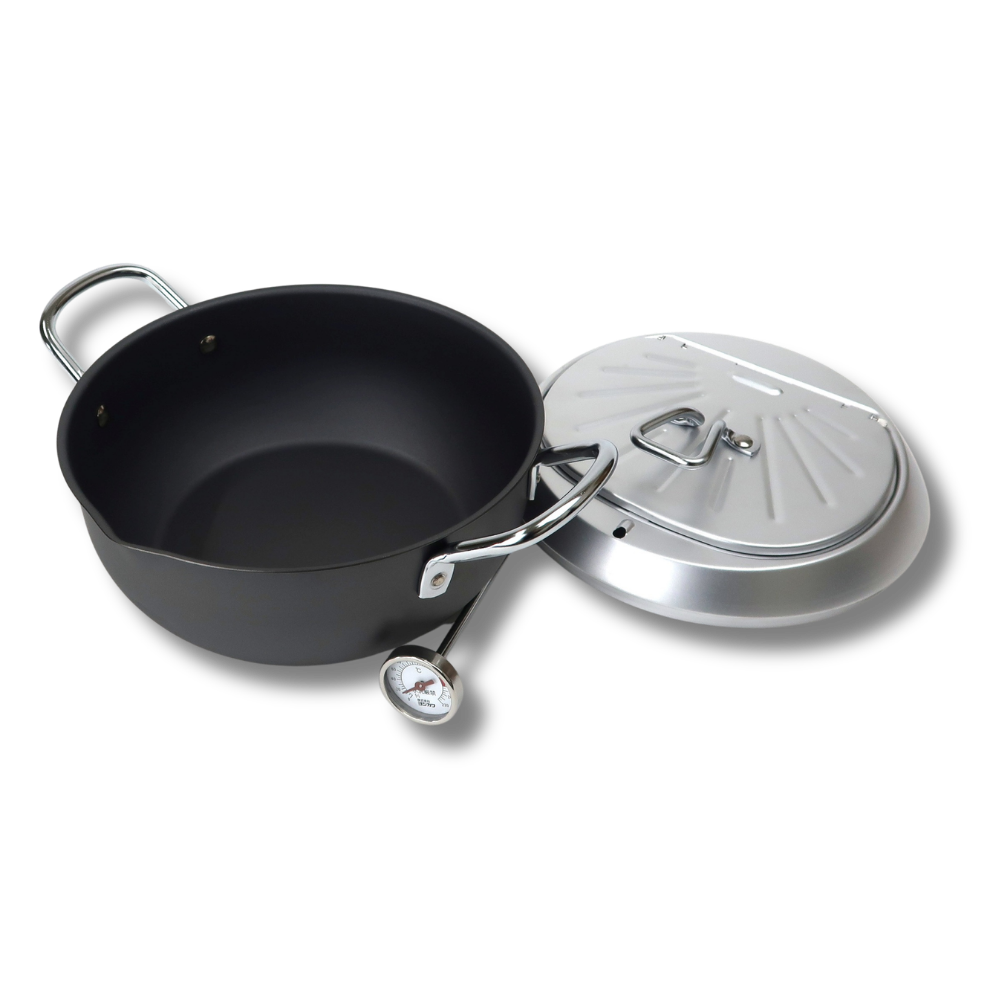 Yoshikawa GOGI Tempura Pot 24cm –  With stainless‑Steel Drip Lid 