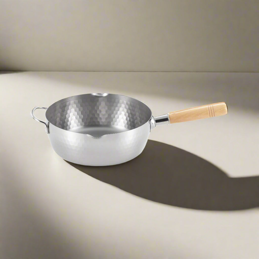Yoshikawa Yukihira 24 cm Pot | 3.6 L Stainless Steel with Wooden Handle 