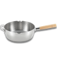Yoshikawa Yukihira 24 cm Pot | 3.6 L Stainless Steel with Wooden Handle 