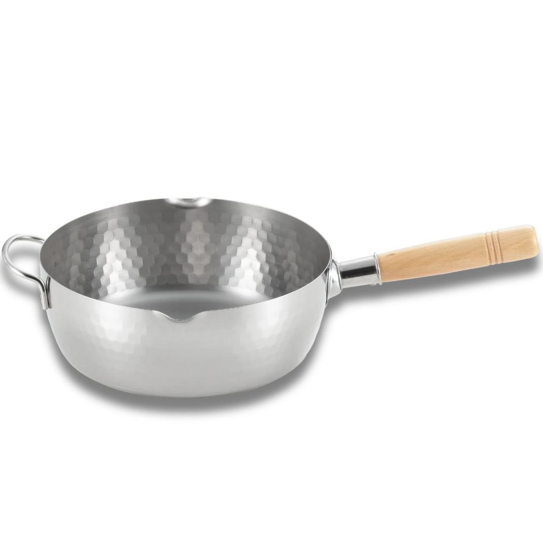 Yoshikawa Yukihira 24 cm Pot | 3.6 L Stainless Steel with Wooden Handle 