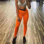 Yoga pants ladies sports leggings orange fitness pants - EX-STOCK CANADA