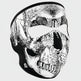 Maschera Integrale ZANheadgear in Neoprene Nero e Bianco con Teschio 