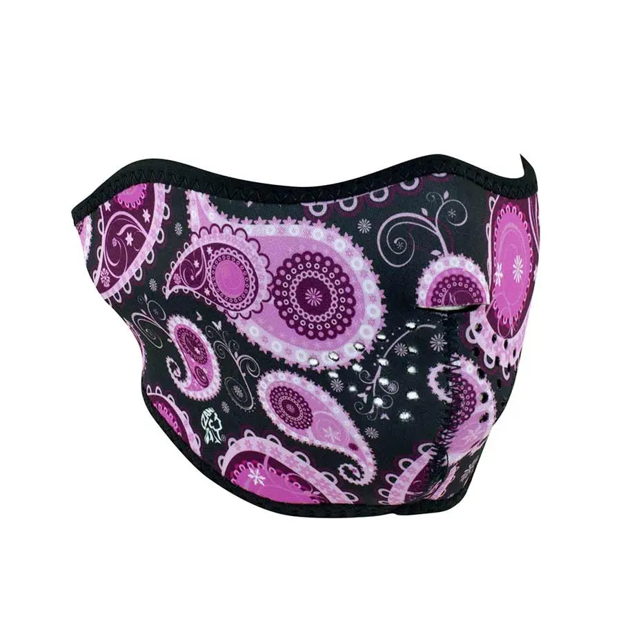 ZANheadgear Half Mask Neoprene Purple Paisley EX-STOCK Canada 