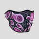Mascarilla media ZANheadgear de neopreno púrpura con motivo paisley 