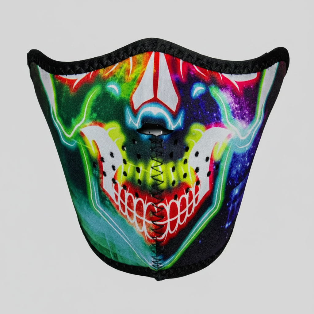 ZANheadgear Multi-Color Skull Neoprene Half Mask 