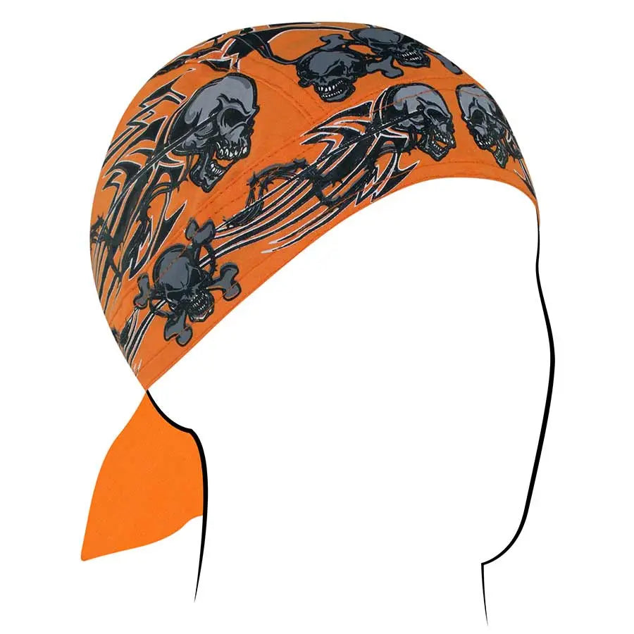 ZANheadgear Orange Tribal Skull Cap EX-STOCK Canada 