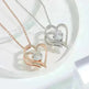 Zircon Double Love With Rhinestones Ins Personalized Heart-shaped Clavicle Chain Necklace - EX-STOCK CANADA