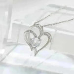 Zircon Double Love With Rhinestones Ins Personalized Heart-shaped Clavicle Chain Necklace - EX-STOCK CANADA