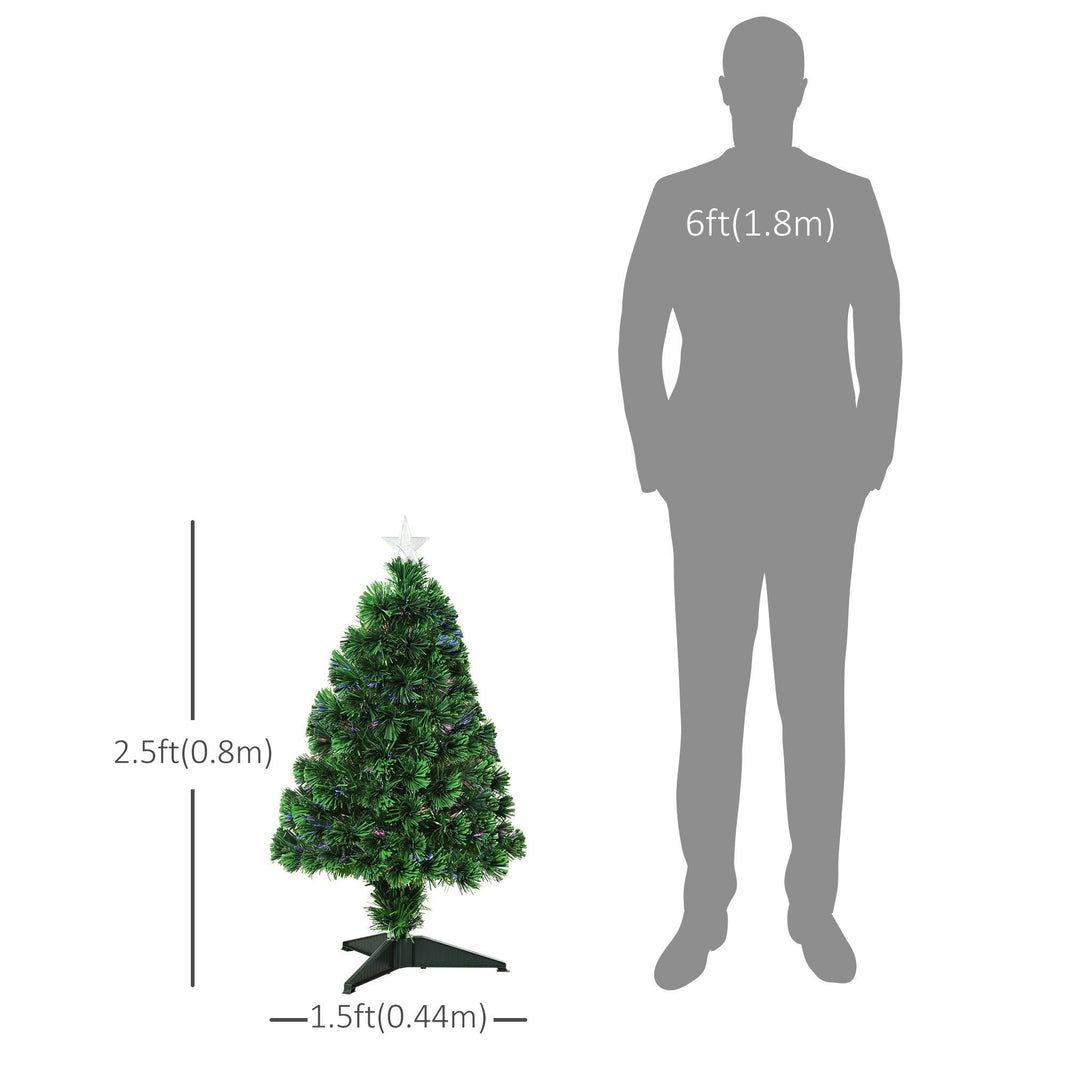 2.5FT Prelit Artificial Tabletop Christmas Tree With Fibre Optics Holiday Home Xmas Decoration For Table And Desk Geen EX-STOCK Canada 