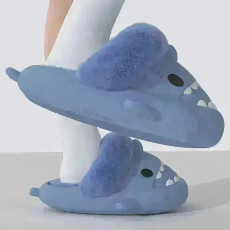 Winter Shark Slippers Detachable Warm Fuzzy Slippers Bedroom House Shoes Women - EX-STOCK CANADA