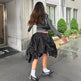 Street Cool Trendy Wrinkle Elastic Waist Irregular Loose Skirt - EX-STOCK CANADA