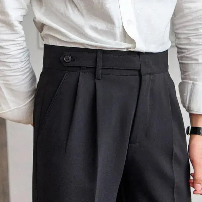 Spring And Autumn Naples Design Mid-high Waist Straight leg British Crisp Anti-wrinkle Business Office Professional Work trouser for men - EX-STOCK CANADA