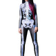 Halloween Long Sleeve Tights See-through Skeleton 3D Printed One-piece EX-STOCK