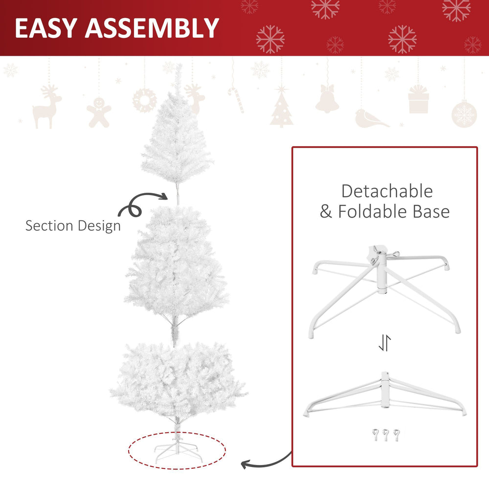 7ft White Christmas Tree Artificial Christmas Tree With 1230 Branch Tips And Metal Stand EX-STOCK Canada 