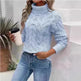 Women's Cable-knit Turtleneck Sweater - EX-STOCK CANADA
