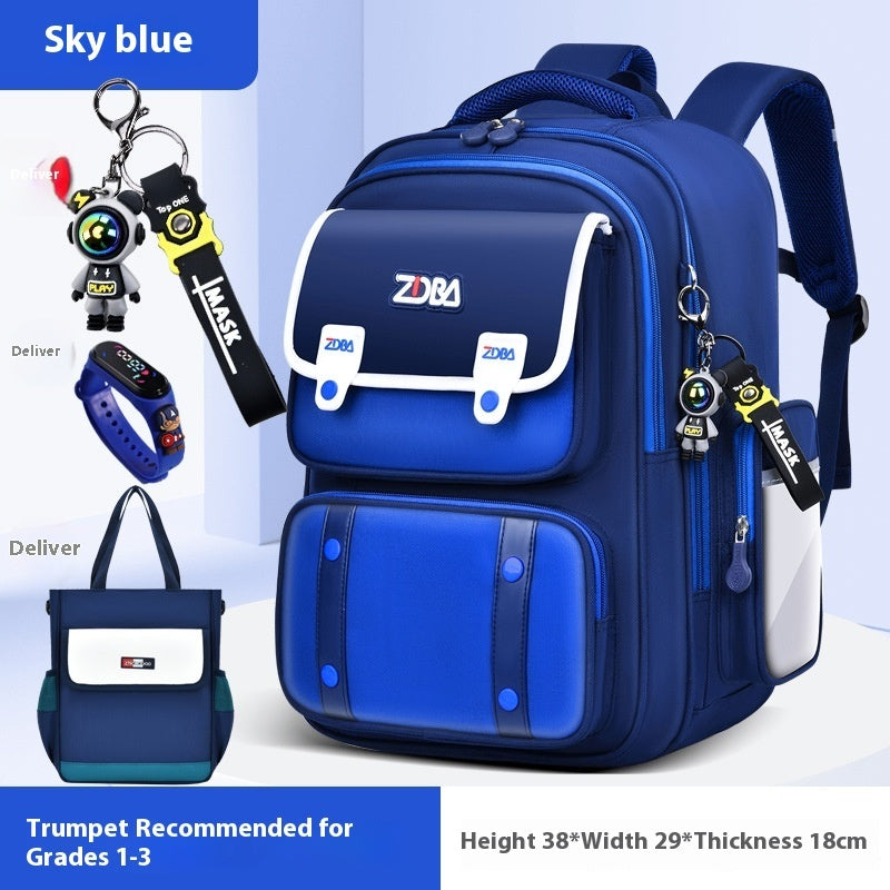 Schoolbag Boy Elementary School Students Three Four To Six Grade EX-STOCK