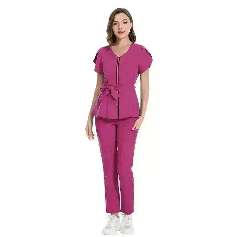 Nurse Lace-up Waist Retraction Surgical Gowns Female Separate Suit Hospital Short Sleeve Brush Hand Clothes Hand Washing Clothes - EX-STOCK CANADA