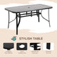 Ensemble de mobilier de patio 8 pièces avec parasol de patio de 9 pi, table et chaises de jardin, brun clair mélangéEX-STOCK Canada 