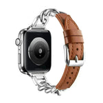 Women Leather and Stainless Steel Watch Strap for Apple  iwatch - EX-STOCK CANADA