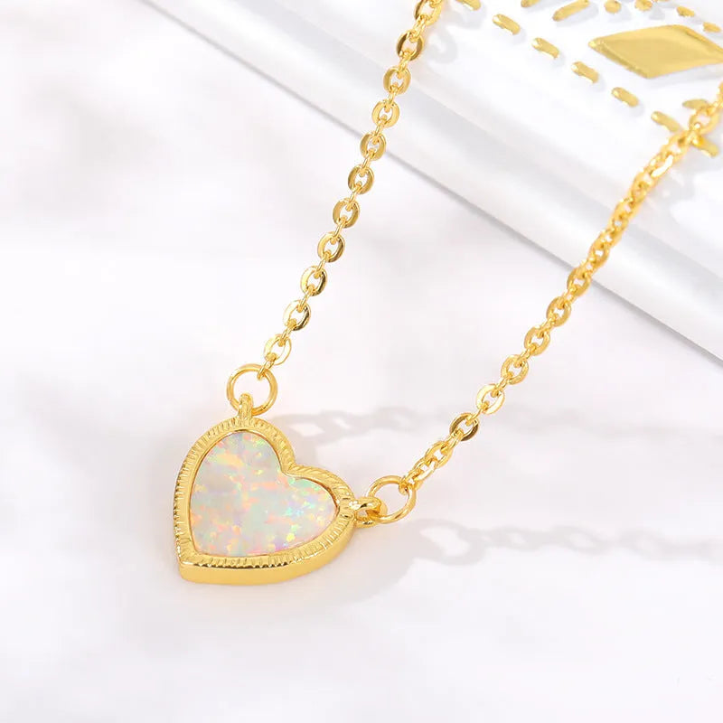 Romantic Heart Necklace Copper Zircon Pendant Necklace for women - EX-STOCK CANADA