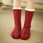 Calcetines de lujo de punto de punto cálido de invierno Inicio Inicio de calcetines de alfombras sin deslizamiento para hombres y mujeres