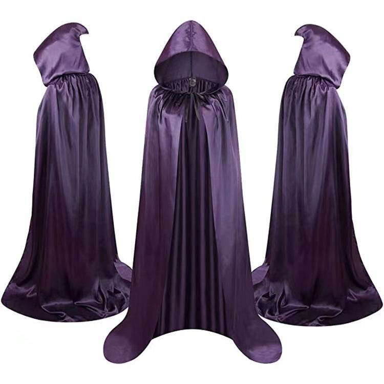 Halloween Cloak Costumes Wizard Cloak For Children Hooded Capes Mantle Black Party Decoration EX-STOCK
