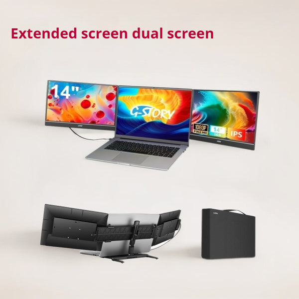 Extensor de Pantalla para Portátil – Monitor Portátil Triple, Doble y Cuádruple de 14" | IPS 1080P USB