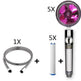 Propeller Driven Shower Head With Stop Button And Cotton Filter Turbocharged High Pressure Handheld Shower Nozzle - EX-STOCK CANADA