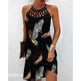 Fashion Print Dress Casual Halterneck Dresses For Women Summer Clothes - EX-STOCK CANADA