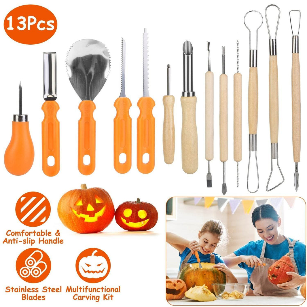 13Pcs Halloween Pumpkin Carving Kit Stainless Steel Carving Kit Pumpkin Sculpting Cutting Kit Halloween Decorative Tools EX-STOCK