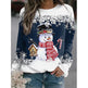 Snowman Printed Panel Loose Sweater EX-STOCK Canada 