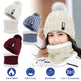 1Set Winter Beanie Hat Scarf Set Women Warm Knitting Skull Cap Neck Warmer For Walking Running Hiking Camping Outdoors Gift EX-STOCK