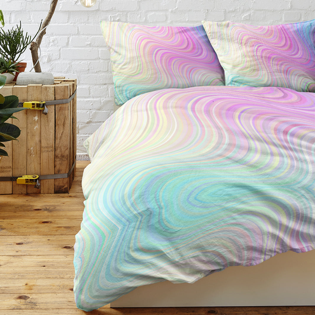 Girly Duvet Cover Rainbow Glitter Ombre Bedding Sets 3 Pcs Chic Purple Blue Green Pastel Bed Spreads Sparkle Quilt Cover Set With 2 Pillow Shams EX-STOCK Canada 