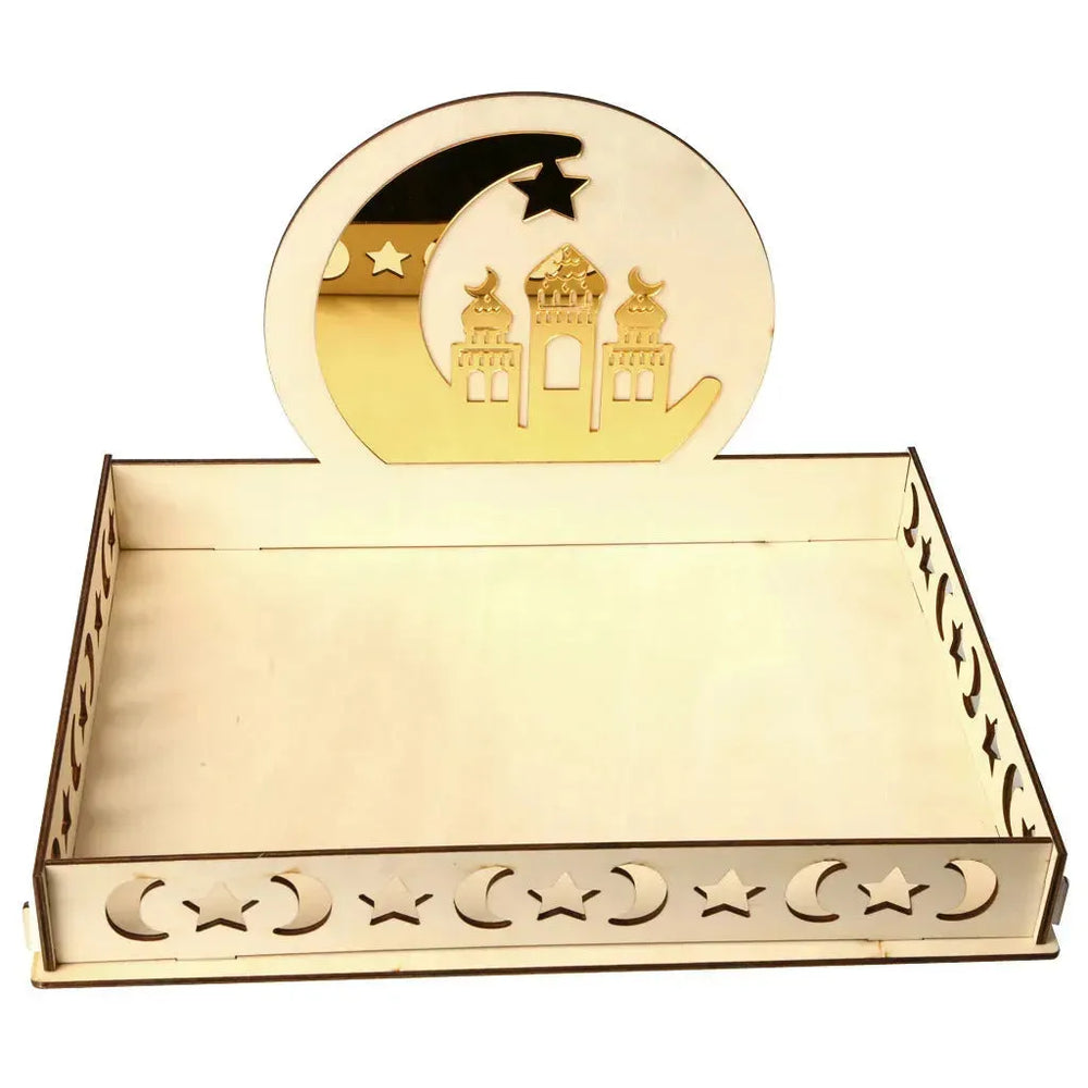 Wooden Ornament Eid Al Fitr Table Decoration coffee Tray - EX-STOCK CANADA