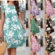 Ruffle Sleeve Dress Summer Loose Flower Print Beach Dresses Sweet Skirt Women - EX-STOCK CANADA