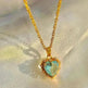 Colorful Rhinestones Heart-shped Necklace Love Gold Clavicle Chain Ins Personalized Jewelry For Women Valentine's Day - EX-STOCK CANADA