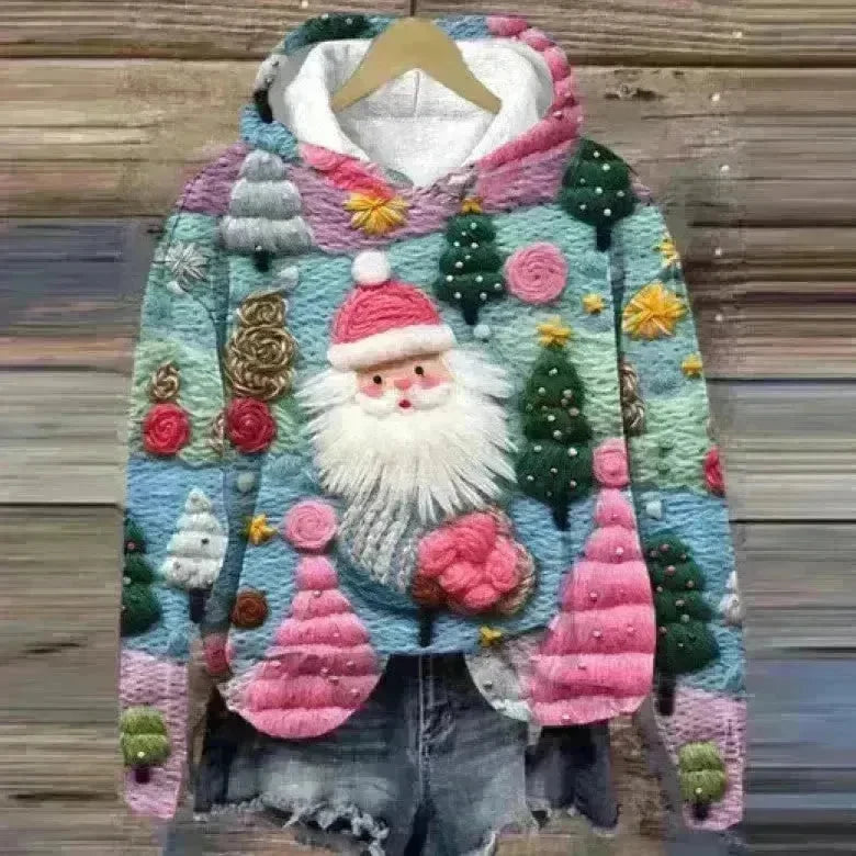Print Christmas Holiday Casual Hoodie Sweater Pullover - EX-STOCK CANADA
