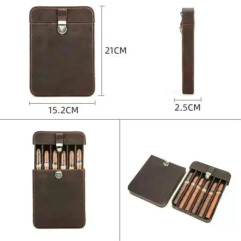 Portable Vintage Horse Leather Travel Cigarette case Cigar wallet - EX-STOCK CANADA