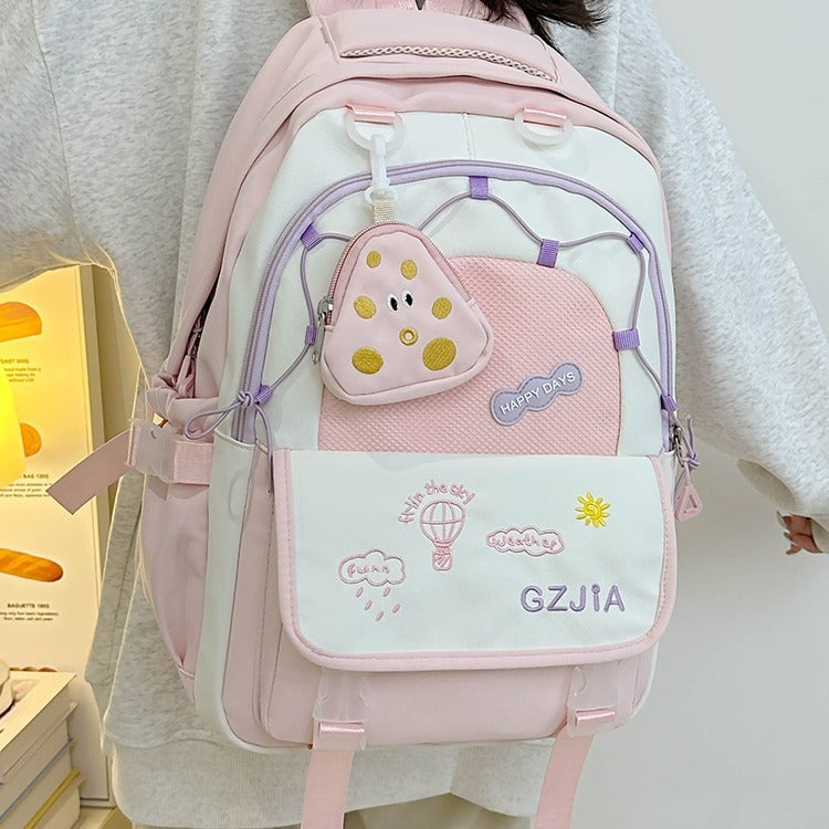 Simple And Lightweight Large Capacity Contrast Color Backpack EX-STOCK